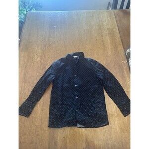 Kids Dolce And Gabbana Polka Dot Button Down Longsleeve Dress Shirt 4 Black